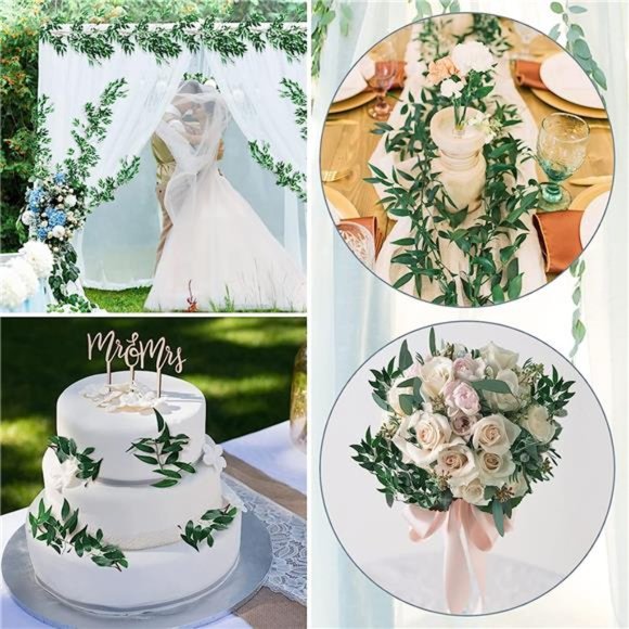 5Pack (28ft) Artificial Willow Leaves Vines Twigs-Fake Silk Hanging Willow Plant - Picture 2 of 7